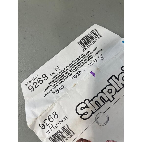 80s Simplicity 9268 Sewing Pattern Size H 7-10 Girls Skirts Blouses Jacket UNCUT - Picture 6 of 7